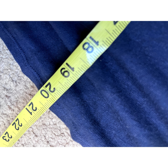 Women's Blue Eyelet Lace Linen Blend Blouse M - Picture 4 of 6